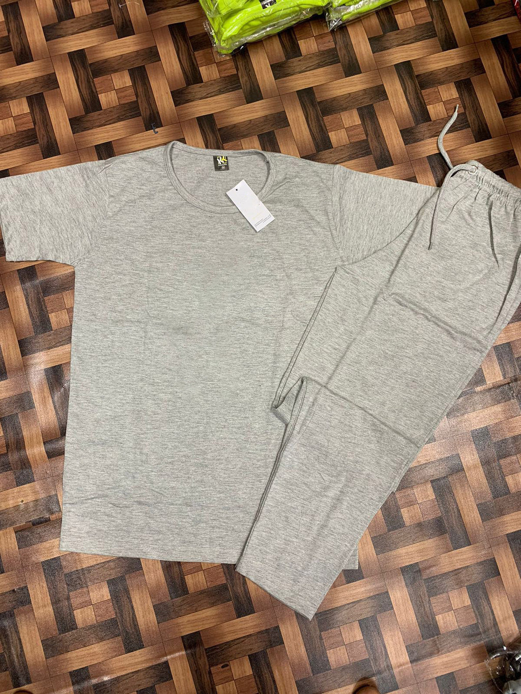 grey plain  night suit premium fabric for girls and woman - M.H fashion 