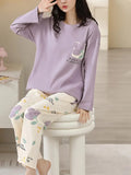purple pocket design night suit premium fabric for girls and woman - M.H fashion 