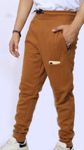mustard mobile pocket Trousers in pc jersey fabric