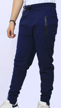 blue 2 trousers in pc jersey fabric