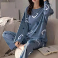 blue  pattern design night suit premium fabric for girls and woman