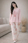 pink donut  design night suit premium fabric for girls and woman