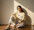 WHITE PANDA DESIGN NIGHT DRESS IN COTTON FABRIC - M.H fashion 