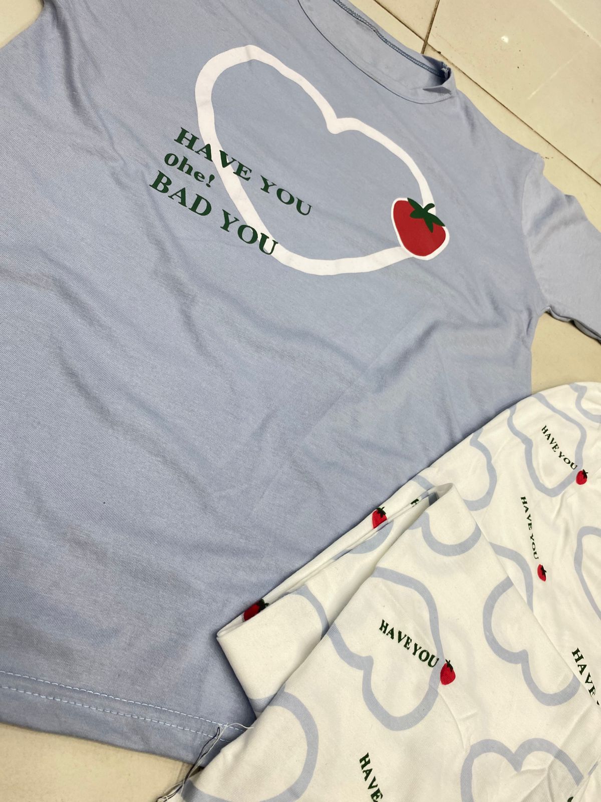 BLUE STOBERI  DESIGN NIGHT DRESS IN COTTON FABRIC