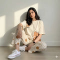COOKIES PRINTED DESIGN NIGHT DRESS IN COTTON FABRIC