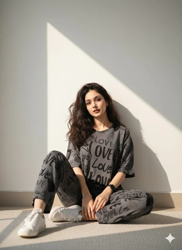 BIG LOVE   DESIGN NIGHT DRESS IN COTTON FABRIC
