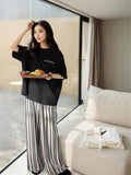 Black and white flapper baggy style night suit premium fabric for girls